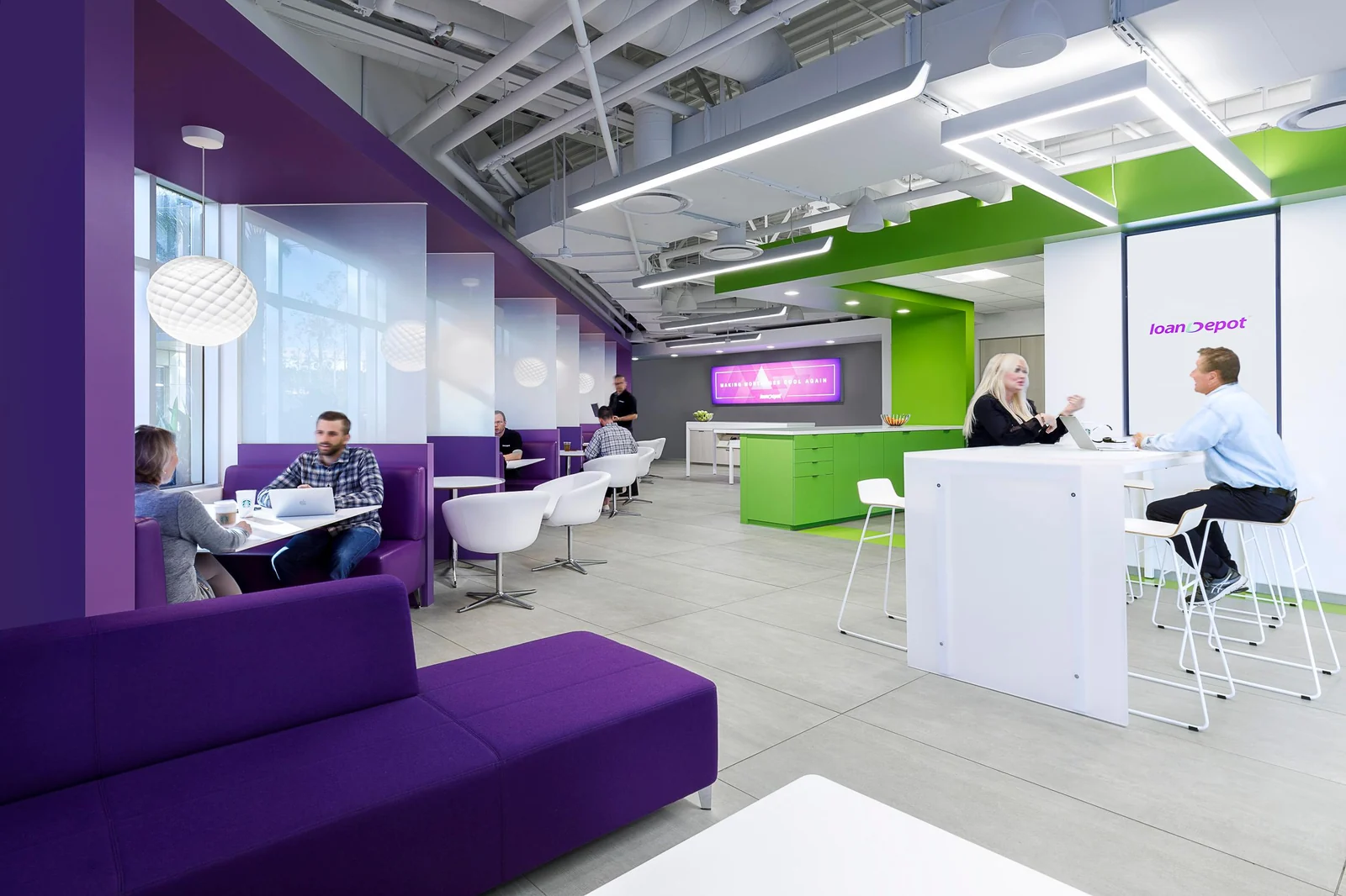 Café and booth seating at loanDepot Foothill Ranch.