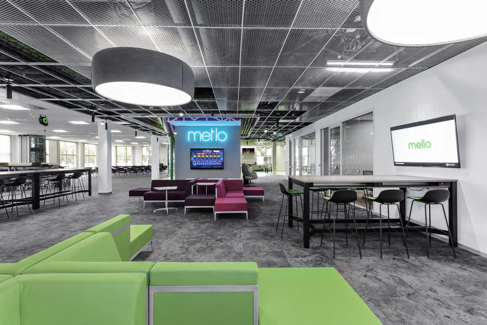 Open collaborative workplace with informal seating.